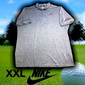 Nike Dri-fit Golf Polo XXL Grey Black stripped EUC